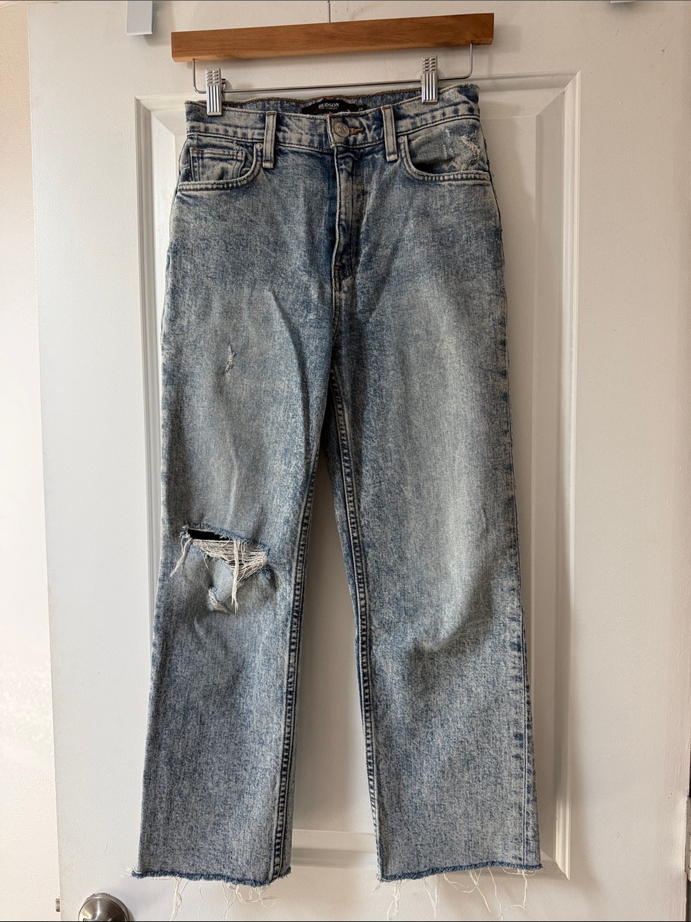 Hudson Jeans Light Blue Cropped Acid Wash Y2K Women's Jeans